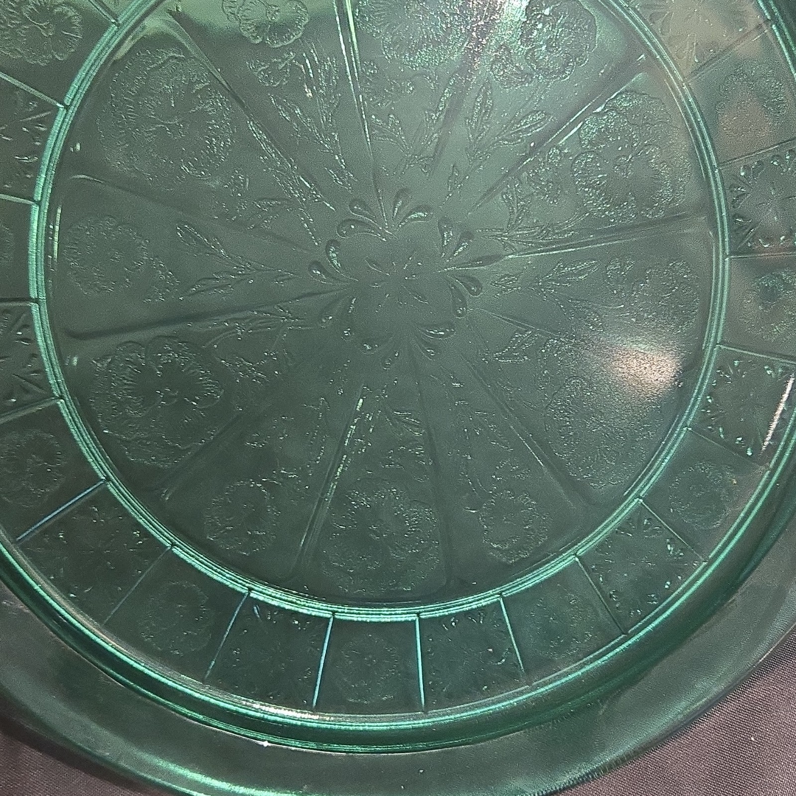 Jeannette Glass Doric & Pansy Pattern 1936-1938 Serving Plates Beautiful Pieces