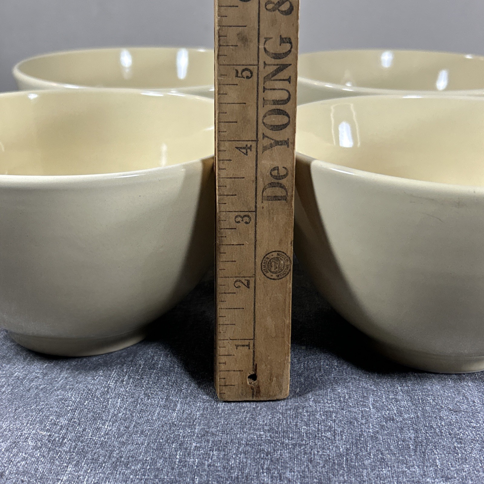 Crate And Barrel Yellow Bowls Soup Cereal Ice Cream Everyday 3.75″ Deep Set 4