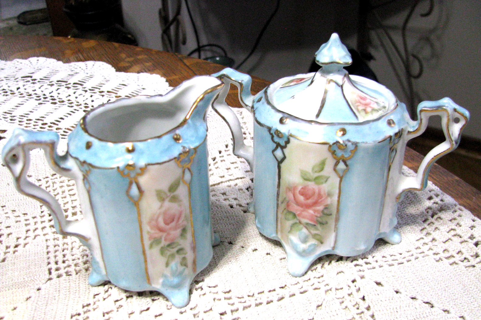 Antique RS Prussia Tea Set-1895-1910-Paper Label Residue-Independent Artist