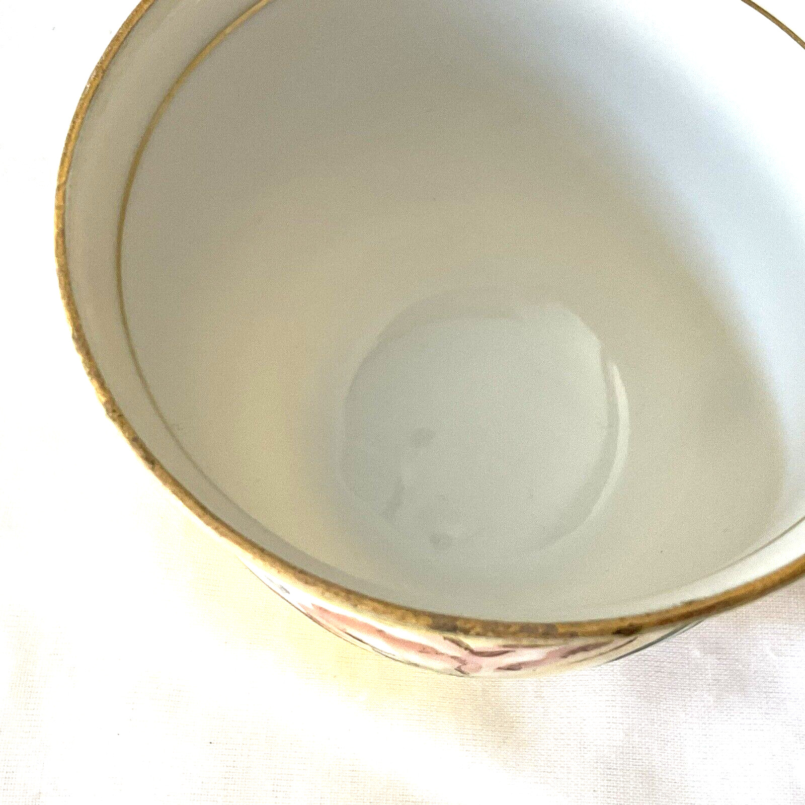 Yellow Cup M.B. Made in Occupied Japan Floral Miniature 2-1/8″ tall Gold Accents