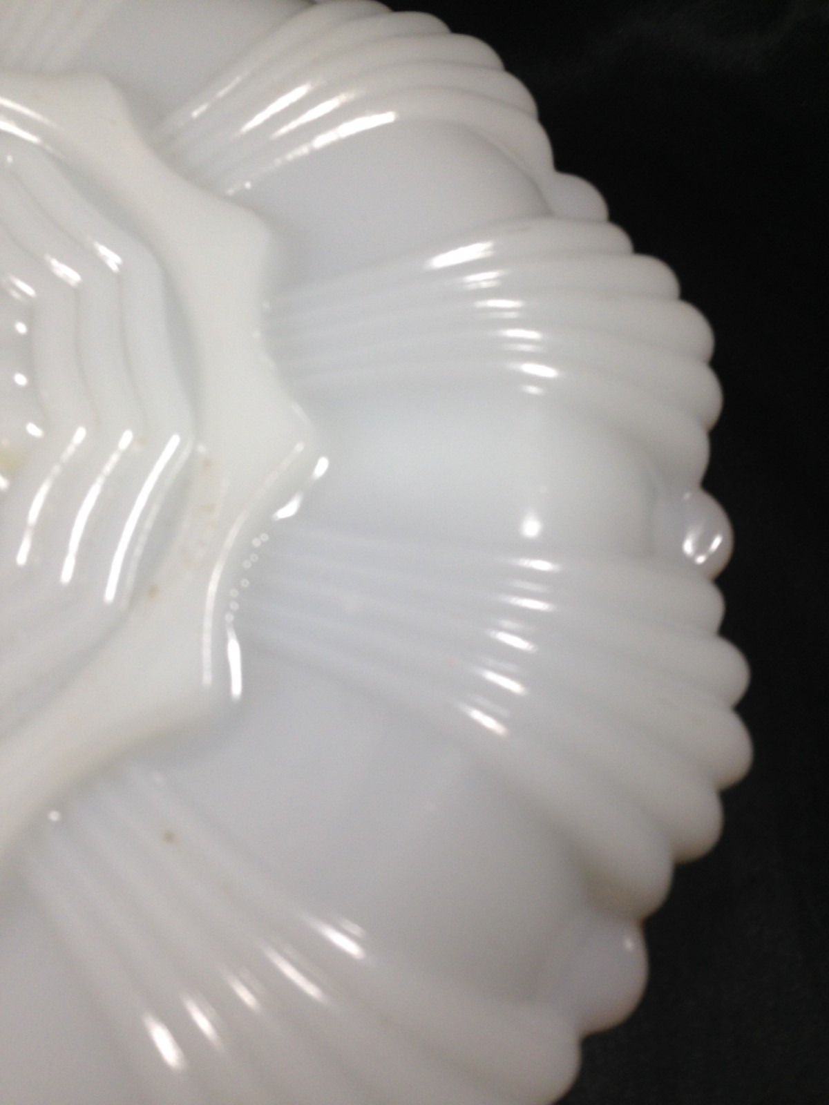 Vintage Anchor Hocking Milk Glass Divided Relish Vegetable Dish Gold Trim
