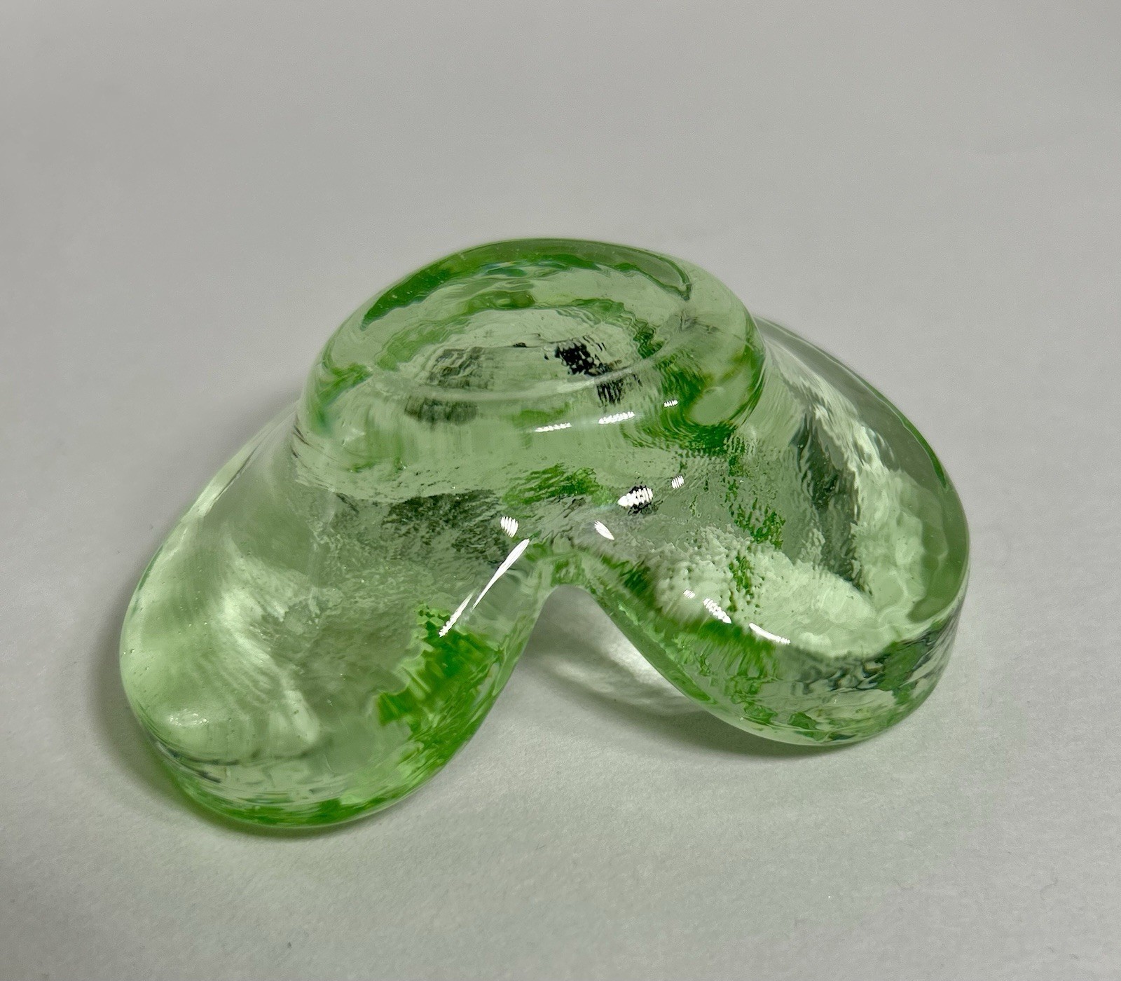 Fire & Light Recycled Glass Celery Green Heart Shaped Trinket Dish