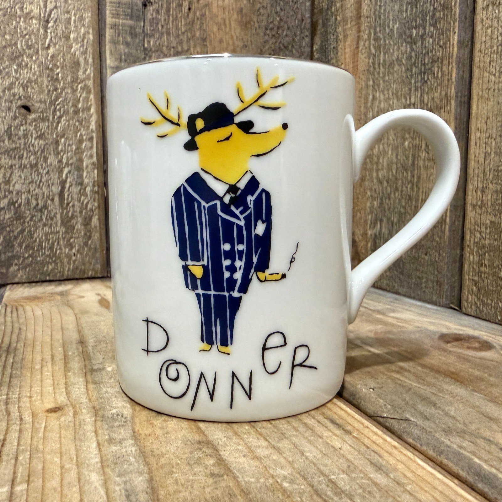 POTTERY BARN VINTAGE REINDEER MUGS – MIXED FULL SET OF 8 ~ HOLIDAY CHRISTMAS