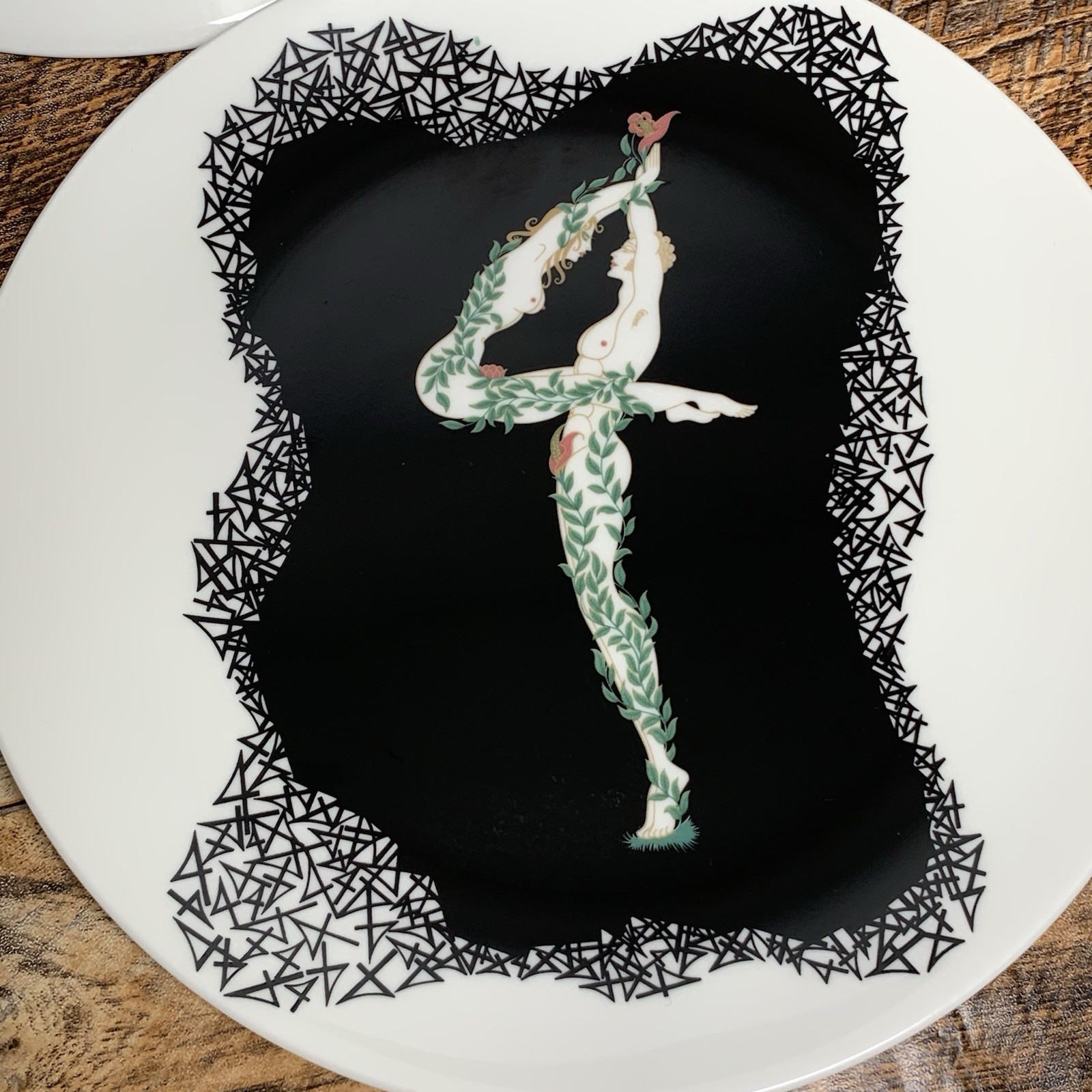 Erté – 2 & 4 The Numerals Made in Japan Bone China Plates – Lot of 4