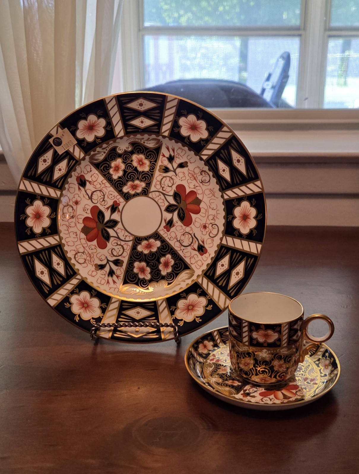 Royal Crown Derby Traditional Imari Handpainted Salad Plate Cup Saucer 3pcs