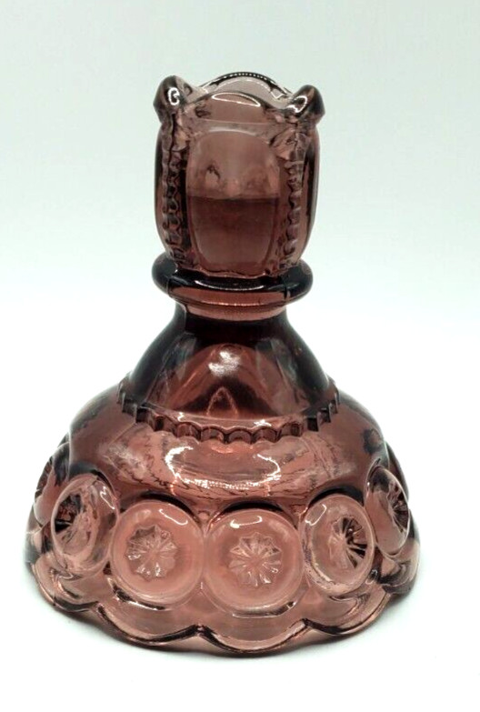 Vintage LE Smith Purple Amethyst Moon an Stars Candle Holder