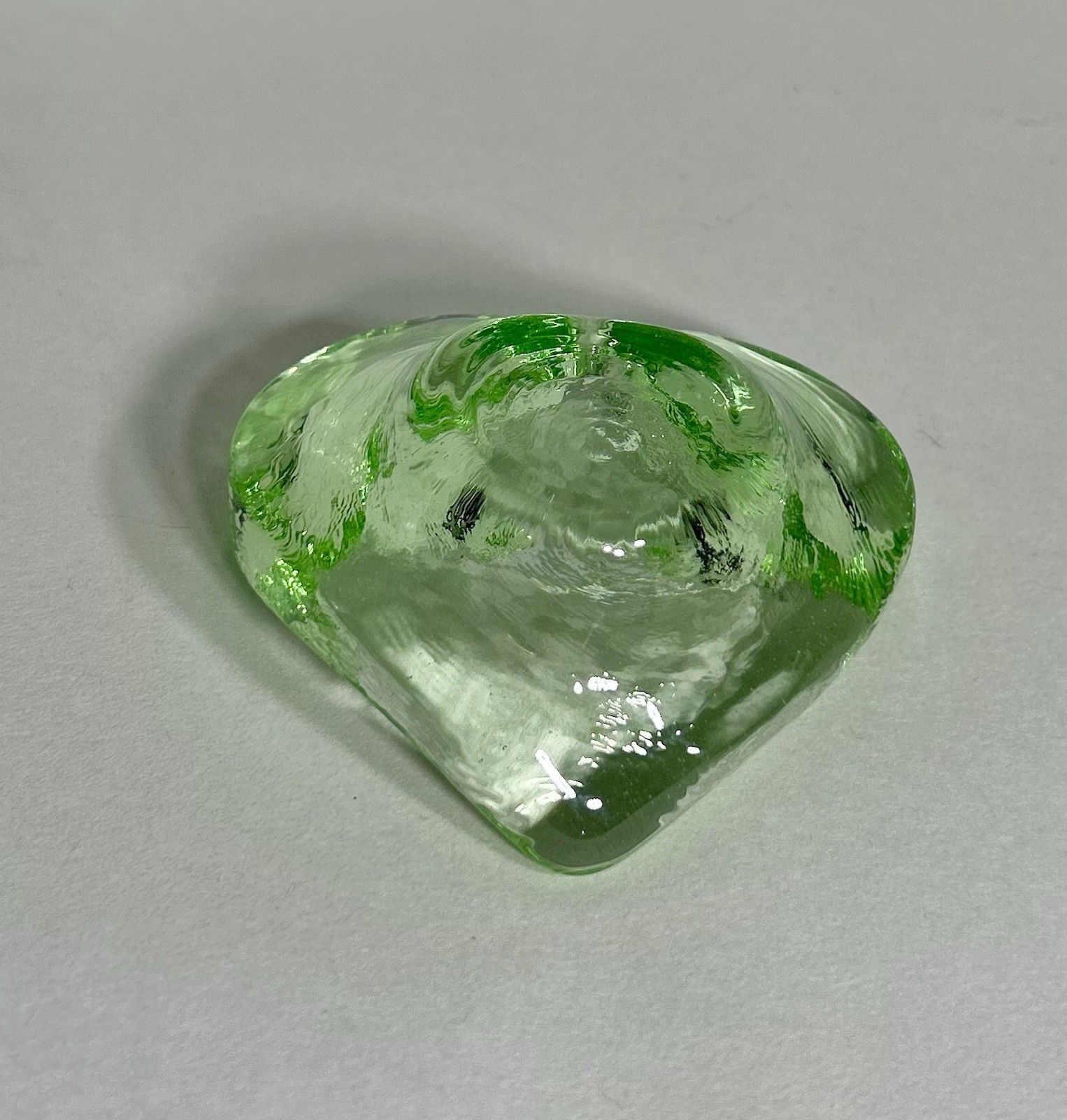 Fire & Light Recycled Glass Celery Green Heart Shaped Trinket Dish