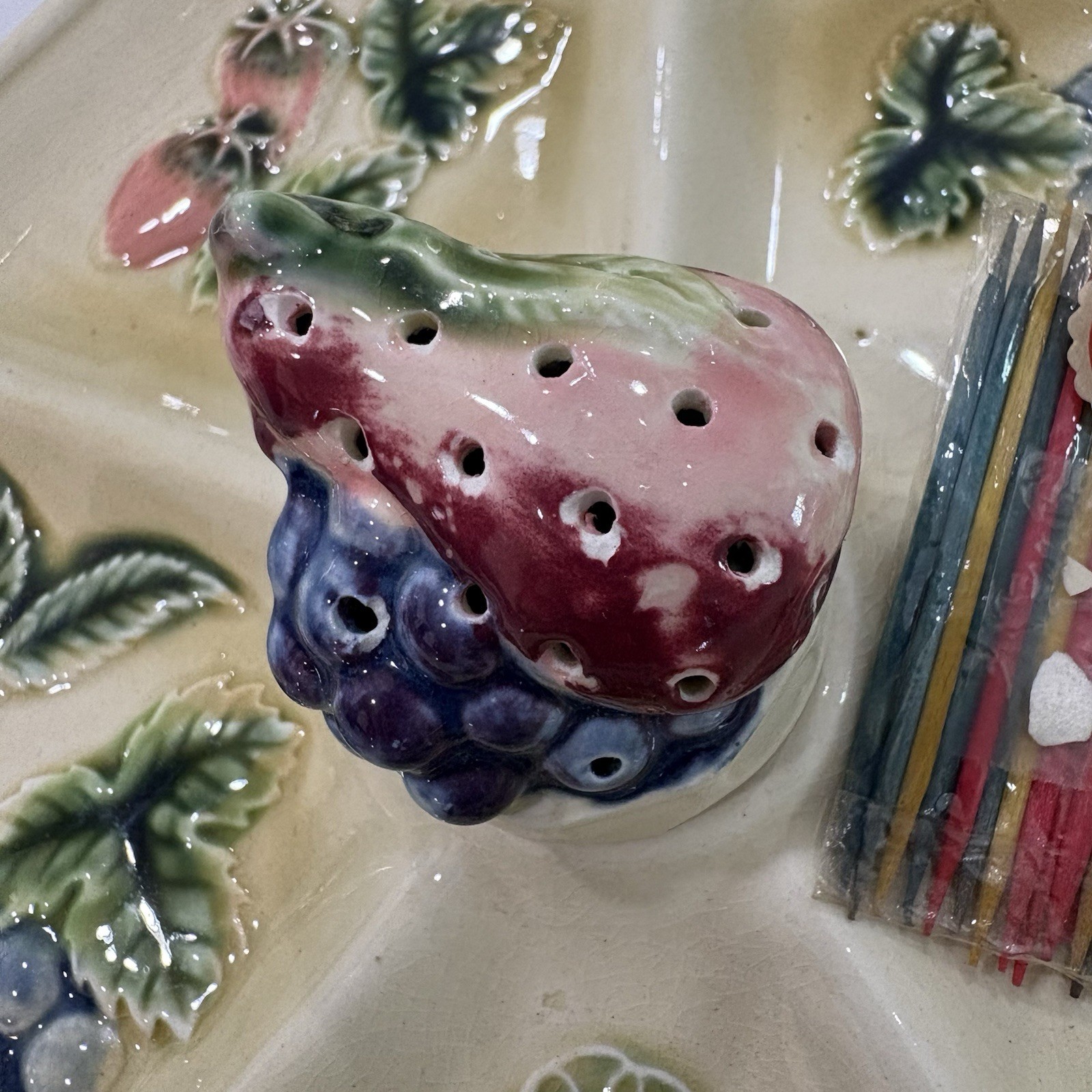 VTG Tilso Japan Relish Tray Toothpick Holder Divided Fruit Serving Dish 53/589