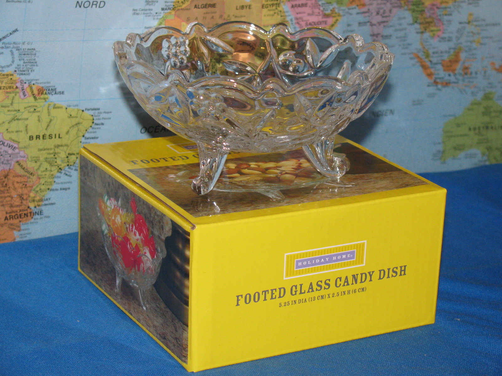 FOOTED GLASS CANDY DISH 5.25″ IN DIA – 2.5″ IN HIGH (13cm x 6cm) ***BRAND NEW***