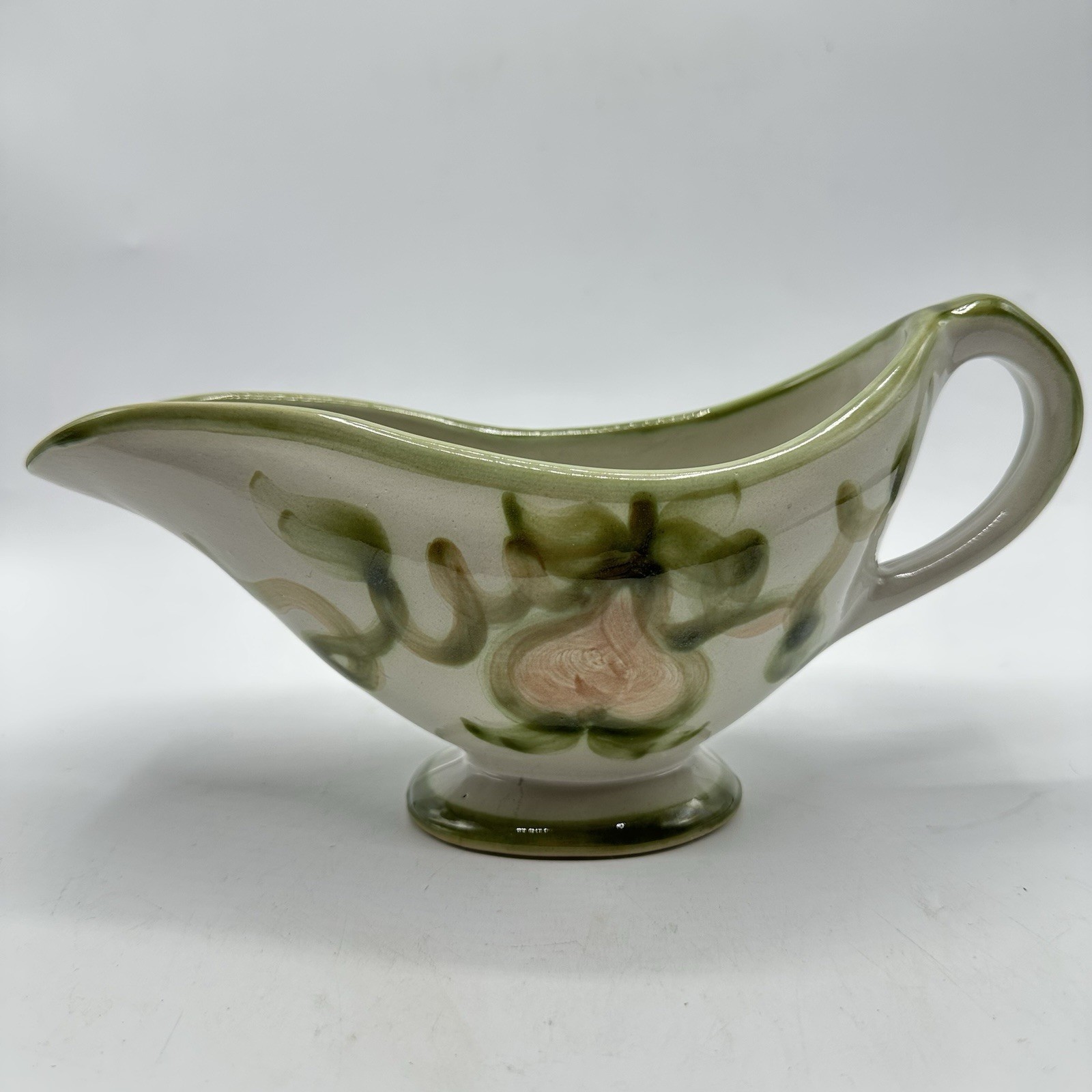 Vintage Louisville Stoneware Gravy Boat Harvest Pear Pottery 9″