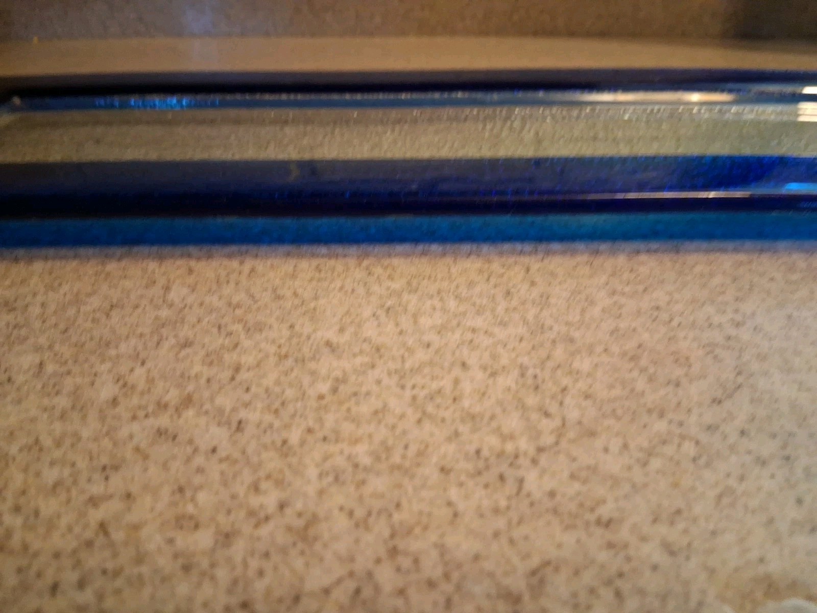Vibrant Blue and Clear Fused Glass Decorative Tray Home Decor/Food/Candle Holder