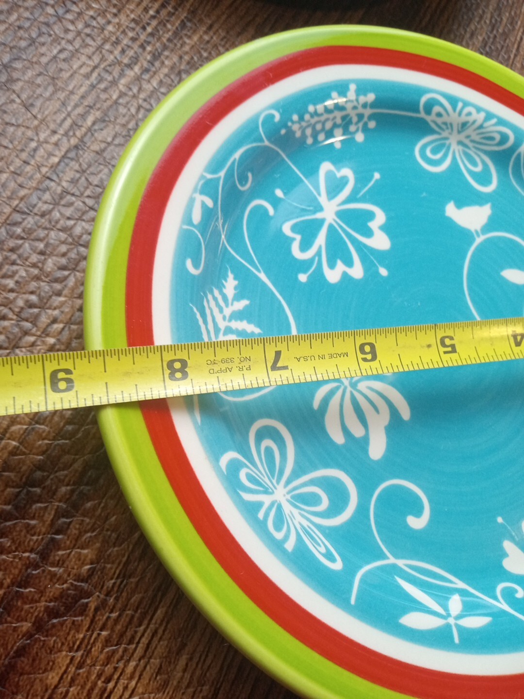 Euro Ceramica Salad Plates Multicolor 8.5” Ceramic set of 4