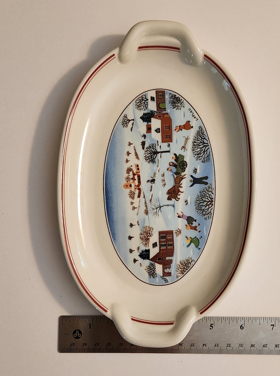 Villeroy & Boch Naif Christmas 10 1/4″ Oval Handled Plate Serving Platter