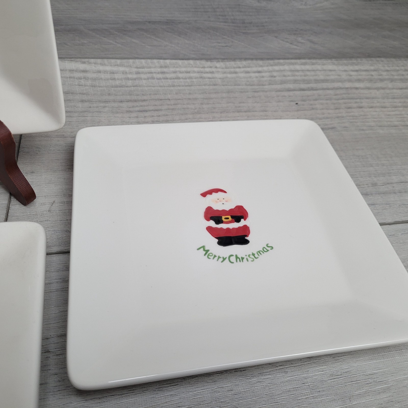 BIA Cordon Bleu | Set of 4 Square 7.25″ Dessert Plates | Christmas Theme