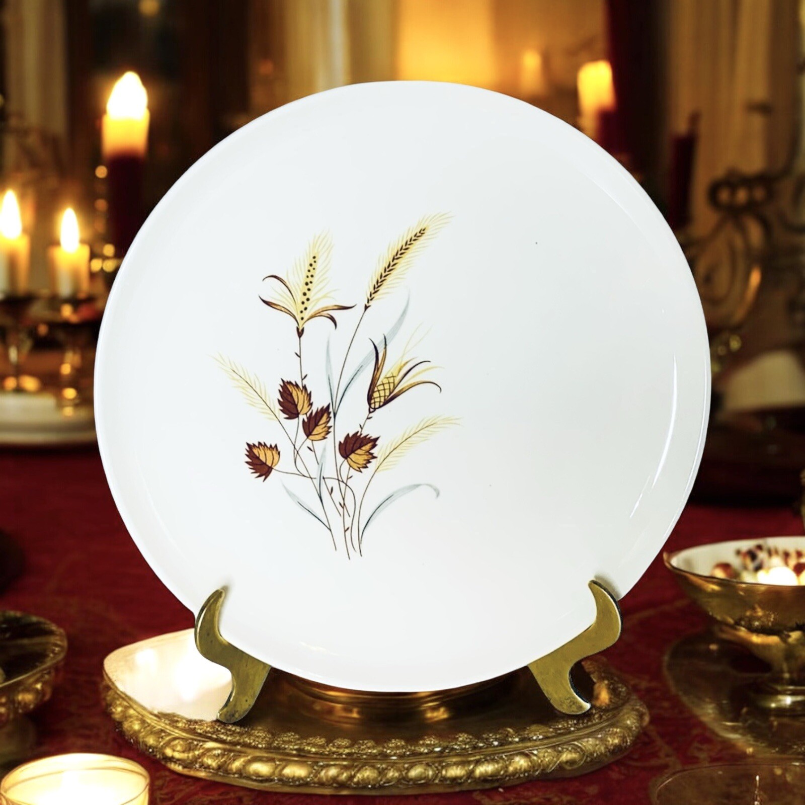 Taylor Smith & Taylor Ever Yours AUTUMN HARVEST Wheat Floral Dinner Plate