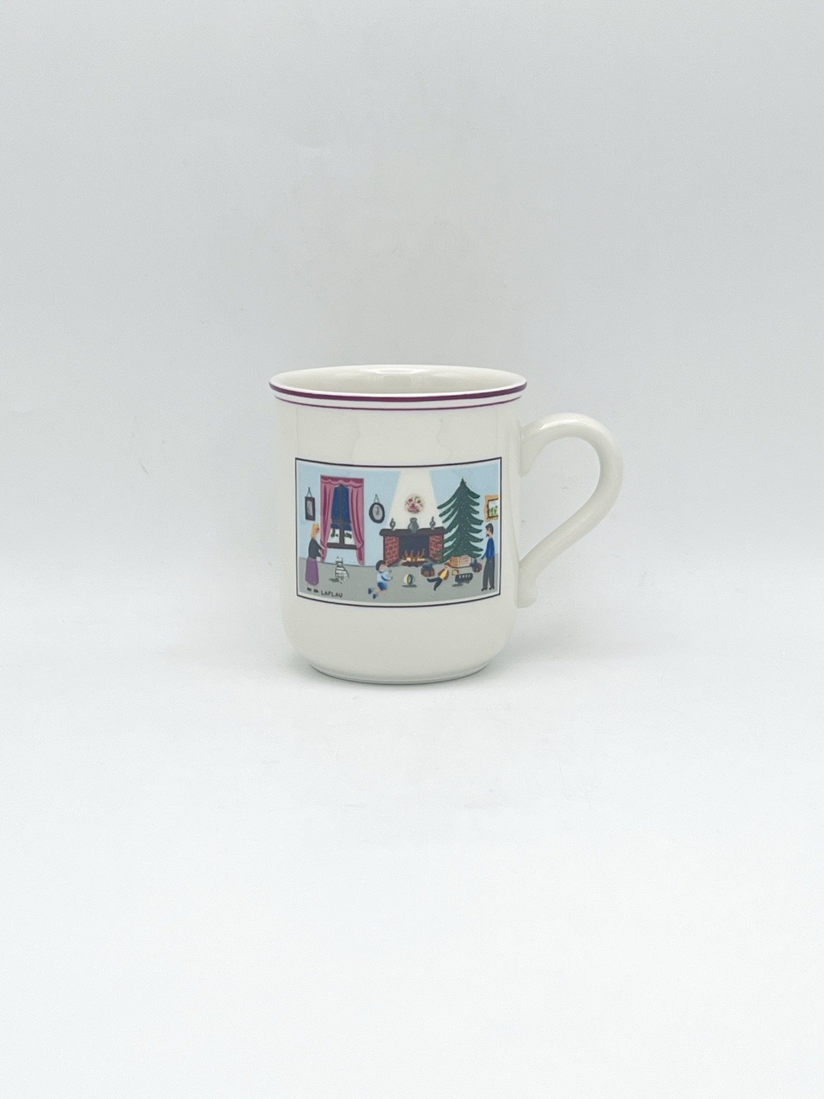 Villeroy & Boch NAIF CHRISTMAS Set of 4 Coffee Tea Cups Mugs 7 Oz EXCELLENT!