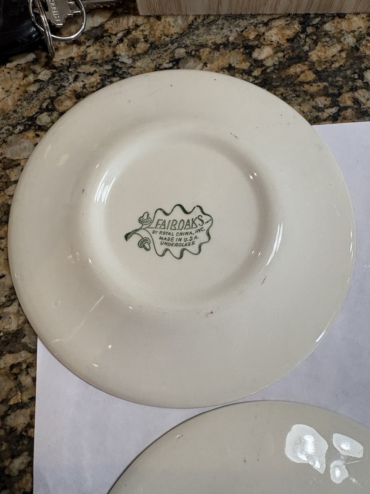 Royal China Fair Oaks Small Bread Plate With Farm Scene And Floral Border-3