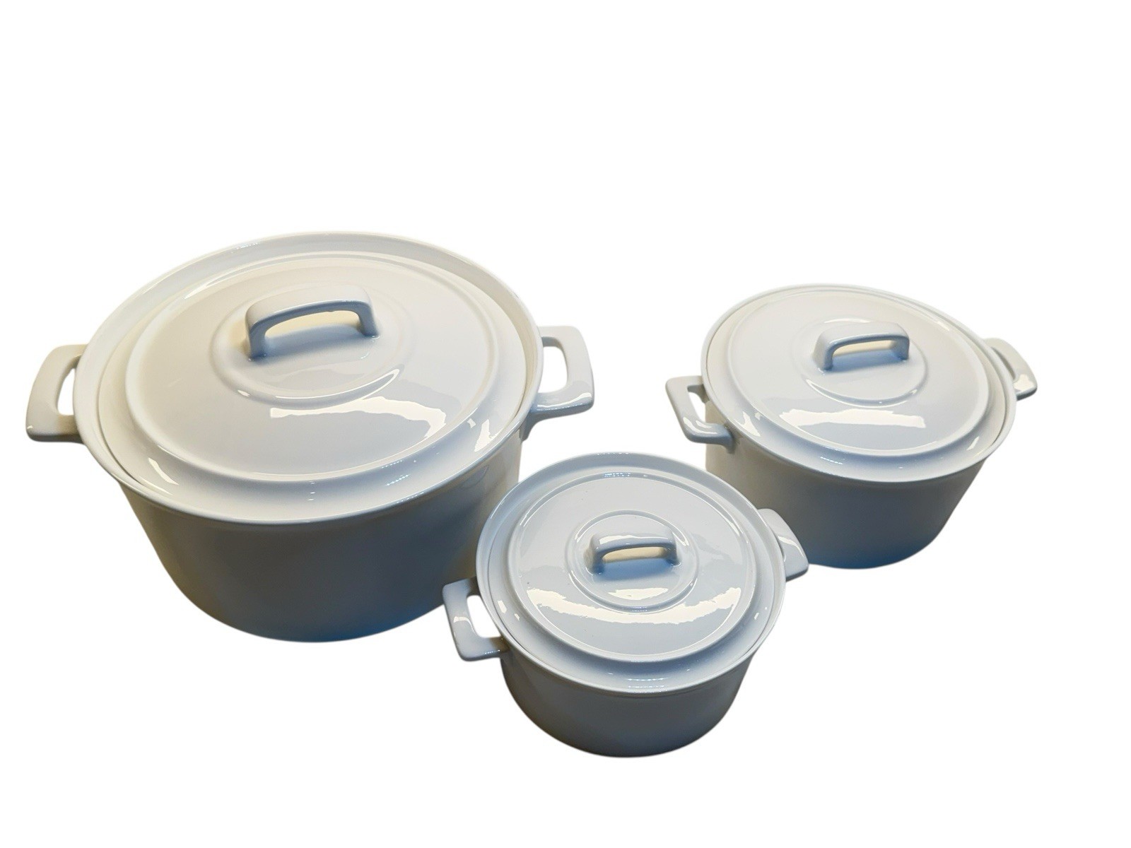 Blue Harbor Collection 2015 White Stoneware Casserole Dish Set 4qt, 1.5 qt, 1 qt
