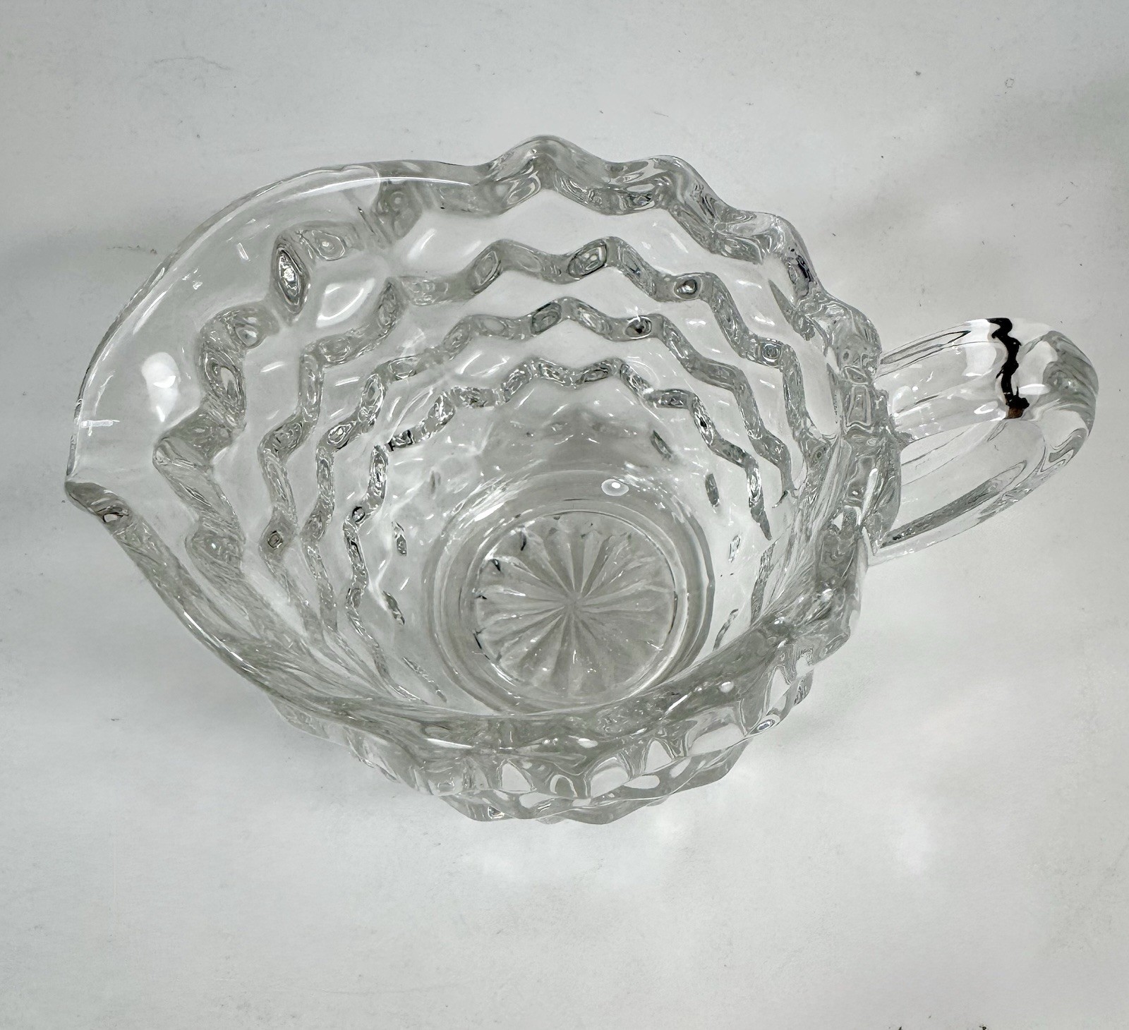 Fostoria American Creamer Open Sugar Bowl Set With Tray Clear Glass Cube Vtg H32