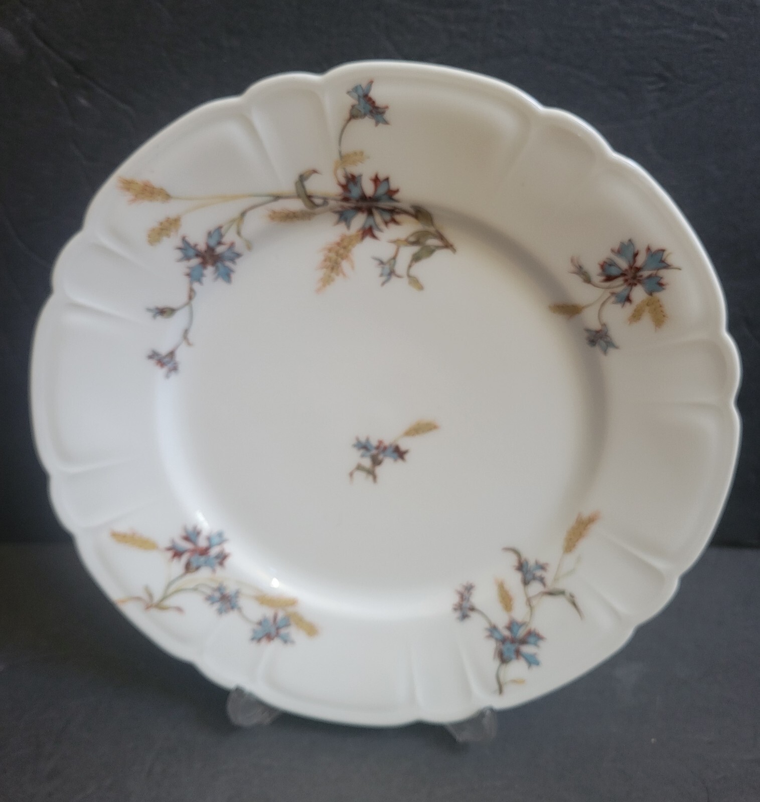 Set of 7 Haviland Limoges Schleiger 73 Blue Cornflower Salad Plates NEW