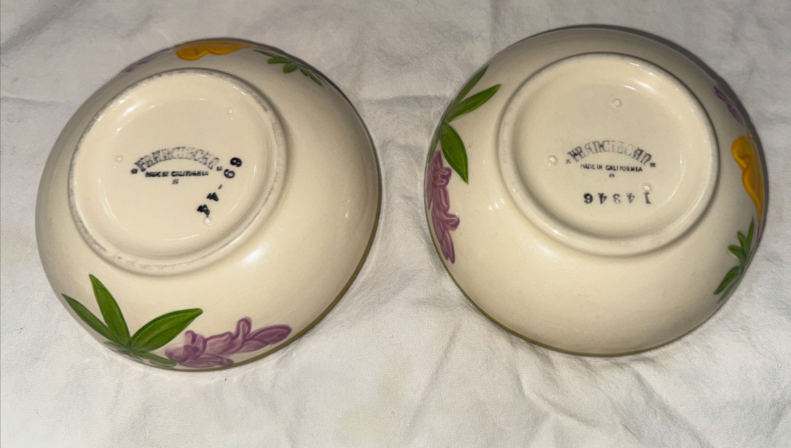 Vintage Pair Of Franciscan Poppy Berry Bowls 1950s California