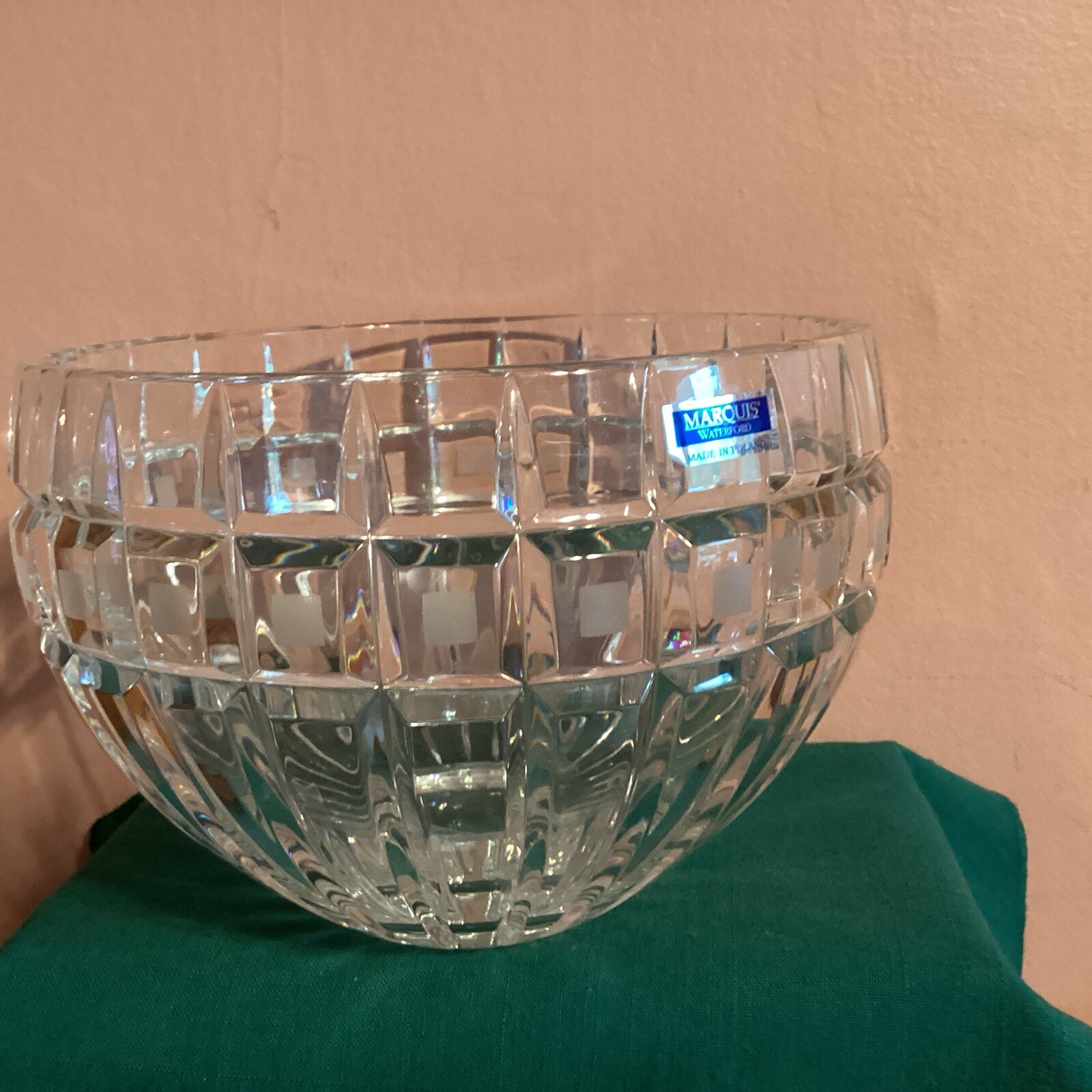 Beautiful Waterford Marquis Crystal QUADRATA Bowl 7.5″ Poland New