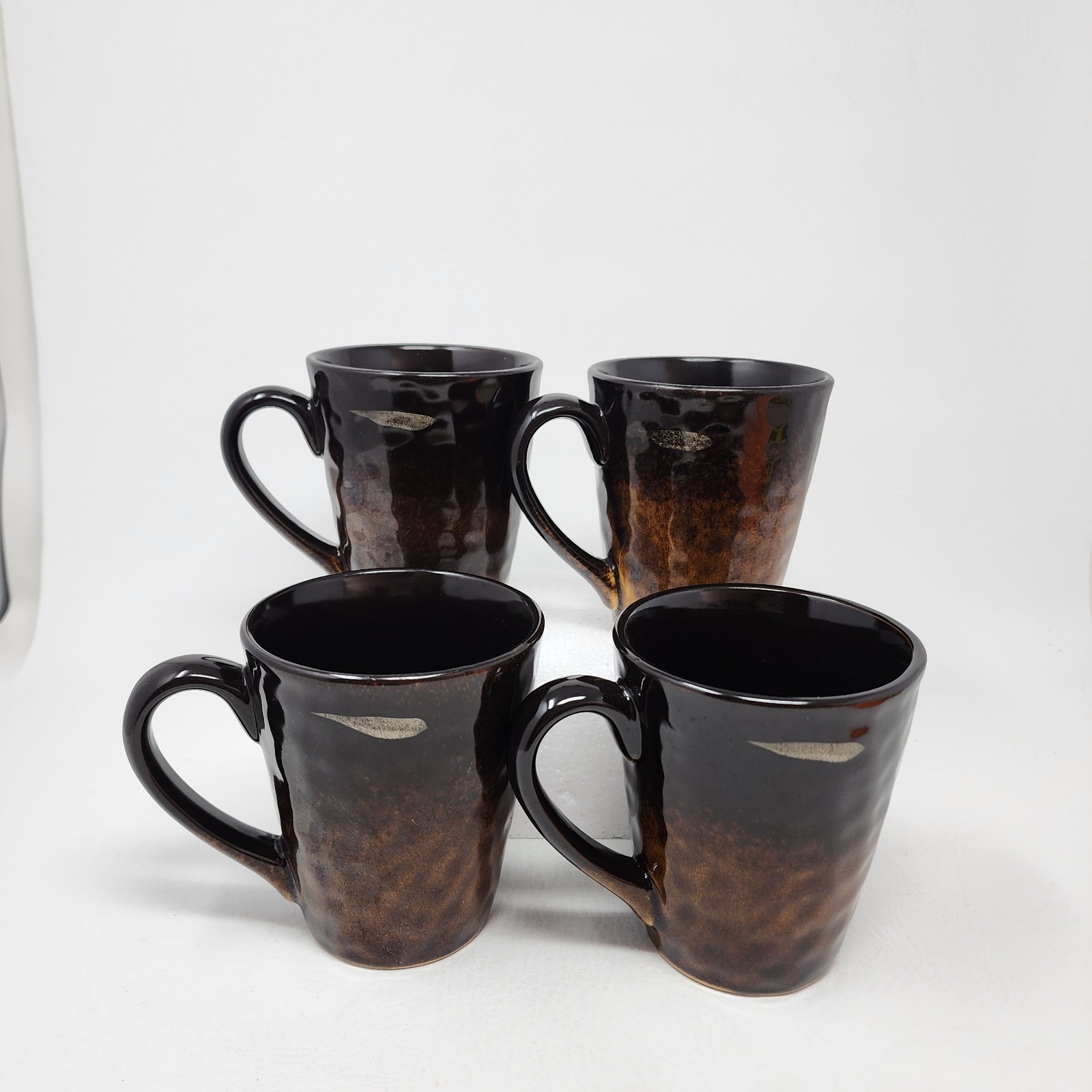 Set of 4 Mikasa Gourmet Basics Stoneware Coffee Tea Mugs Gallatin 16oz Brown