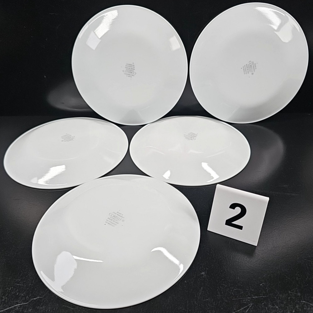 15 Corelle Classic Cafe Black Bread Plates Set Corning Livingware Rings Dish Lot