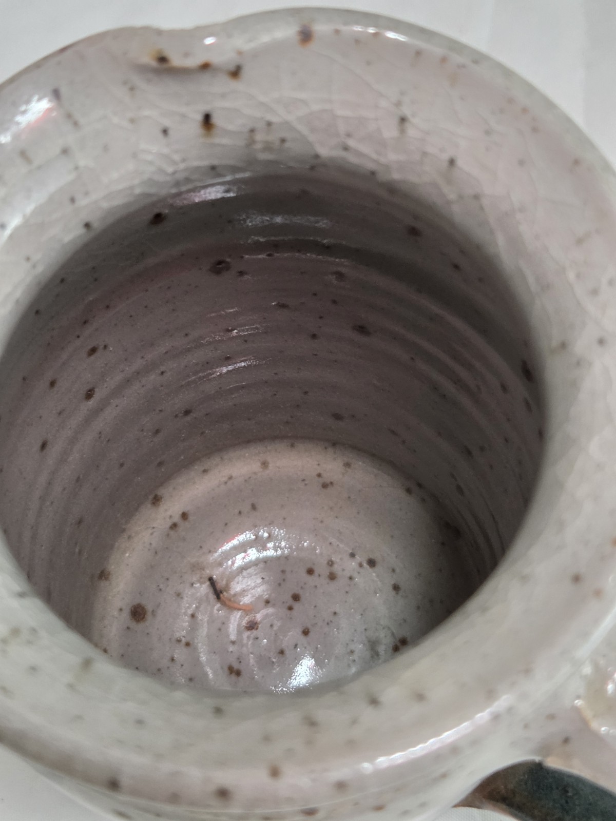 Vintage STUDIO Art Hand Painted, Hand Crafted Drip Glaze Stoneware Pitcher.