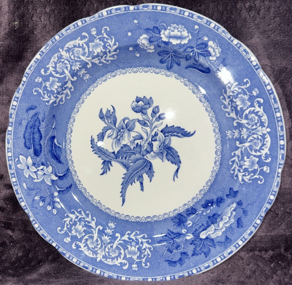 Set of 4 Vintage Copeland Spode’s Camilla Blue 10.25” Dinner Plates England