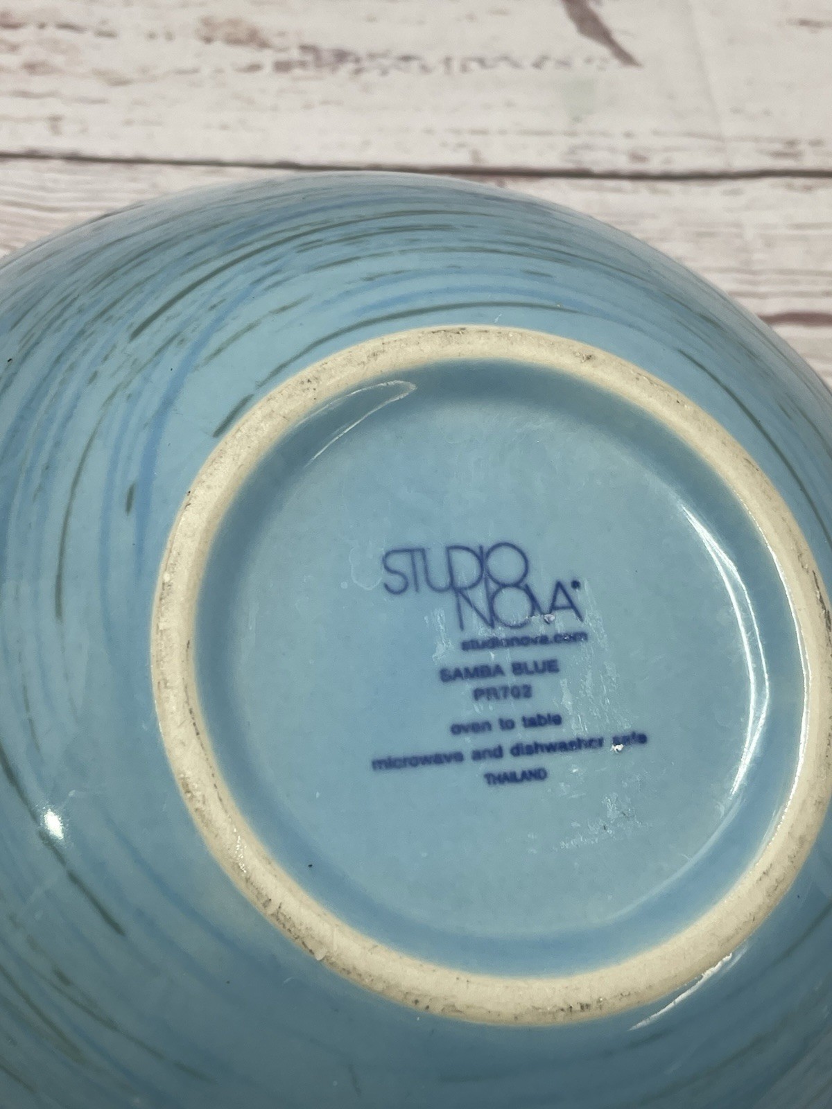 STUDIO NOVA SAMBA BLUE LARGE SALAD SERVING BOWL 10in RETIRED ASYMMETRICAL MODERN