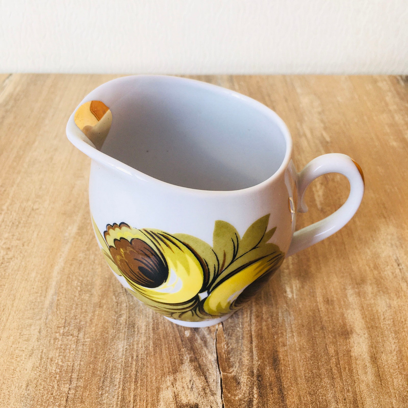 Vintage USSR Porcelain Creamer, Soviet Floral Milk Jug Cottagecore Kitchen Decor