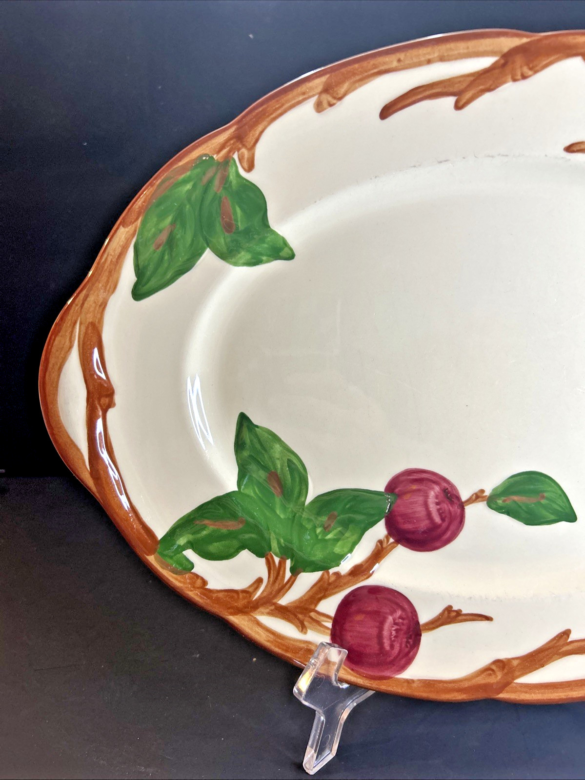 Franciscan Earthenware Apple Pattern Oval Serving Platter 14″x10″ USA