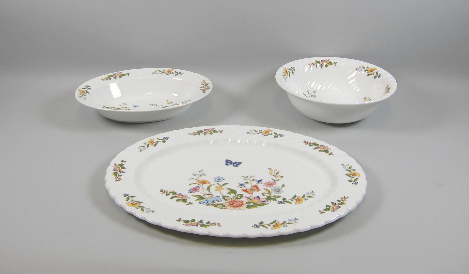 Aynsley COTTAGE GARDEN Bone China Round & Oval Vegetable Bowls + Oval Platter