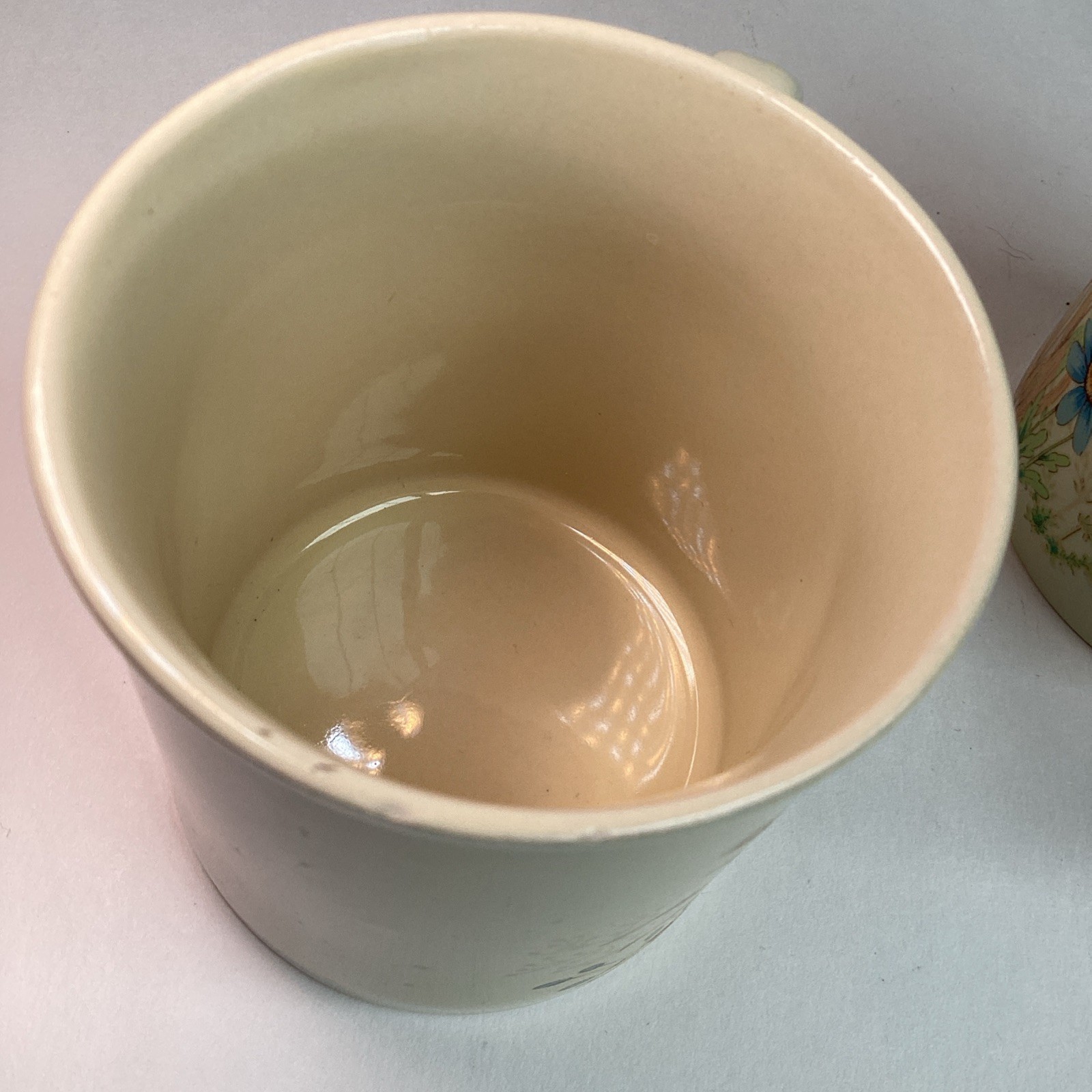 Vintage Japan Stoneware Wildflower Wheat Mugs Set Of 4 Ivory Coffee Cups Floral