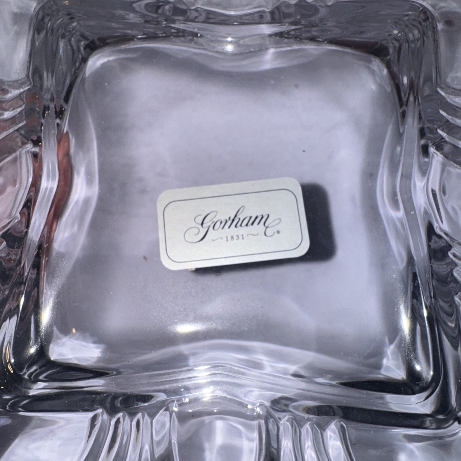 Gorham Lead Crystal Orchid Square 11 3/4 Inch Square Centerpiece Bowl Boxed