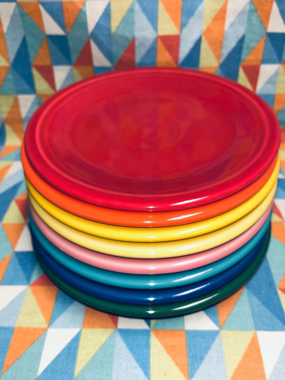NEW FIESTA set 8 SALAD APPETIZER PLATES RAINBOW MIX 7.25″ FIESTAWARE FREE SHIP