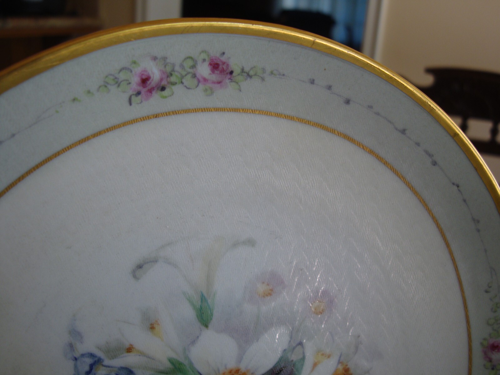 RARE LIMOGES PICKARD SIGNED “GOTTLICH” HAND PAINTED ROSES on TAPESTRY CAKE PLATE