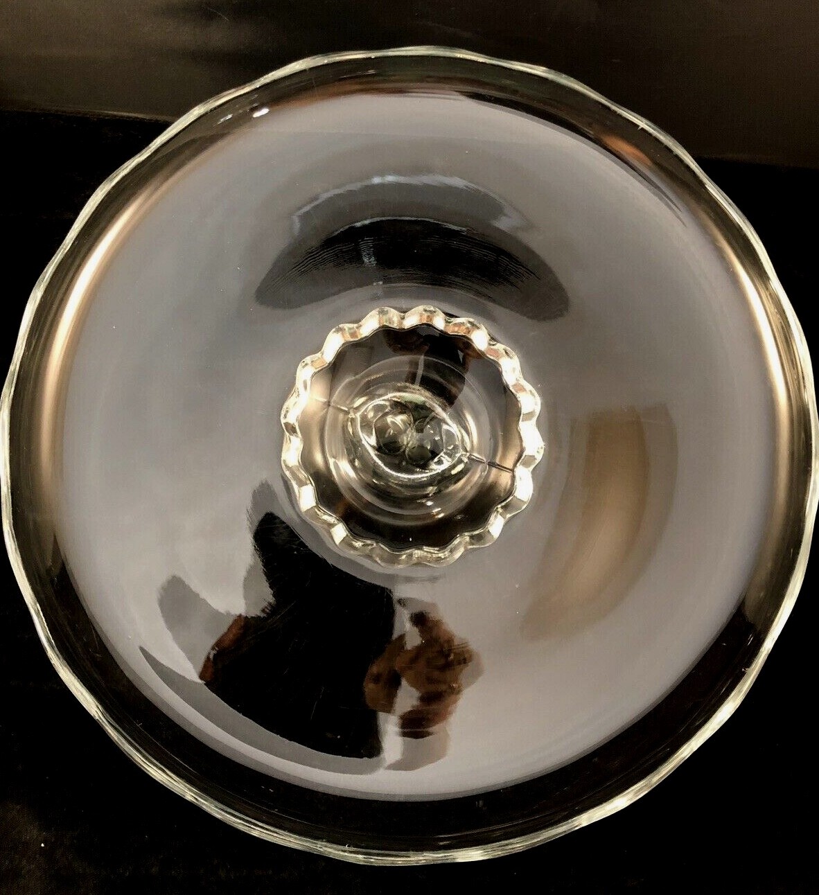 Viking Martinsville Princess Clear Heart Stem Pedestal Cake Plate 11″