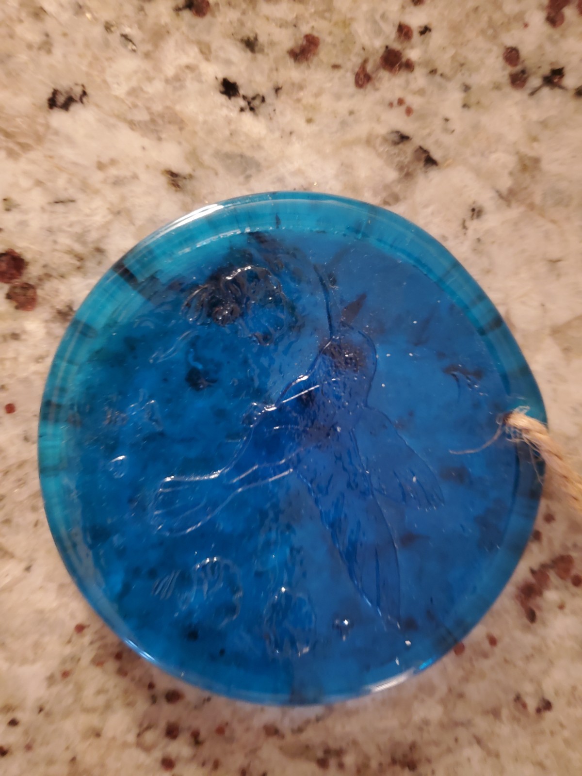 Blenko Glass Suncatcher – Hummingbird – Turquoise