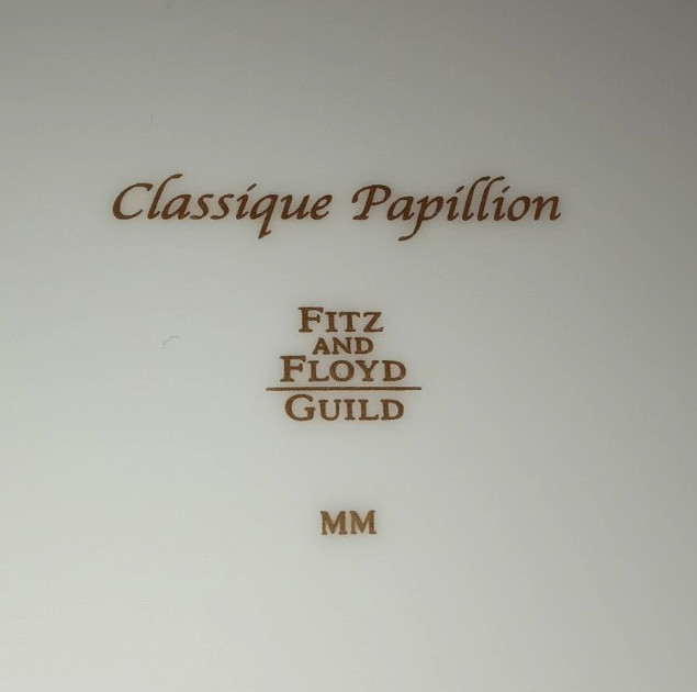Vtg FITZ & FLOYD Guild Classique Papillion SALAD Plate Ribbed Butterfly 7.75″