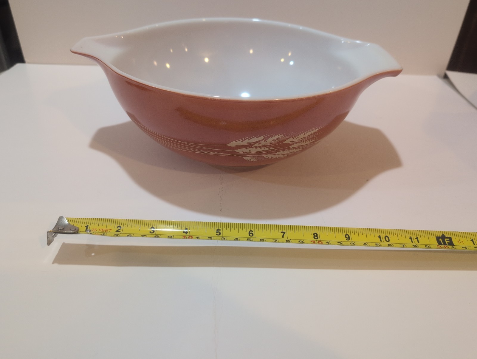 Vintage Pyrex Autumn Harvest Wheat 4 Pc Cinderella Nesting Bowl Set