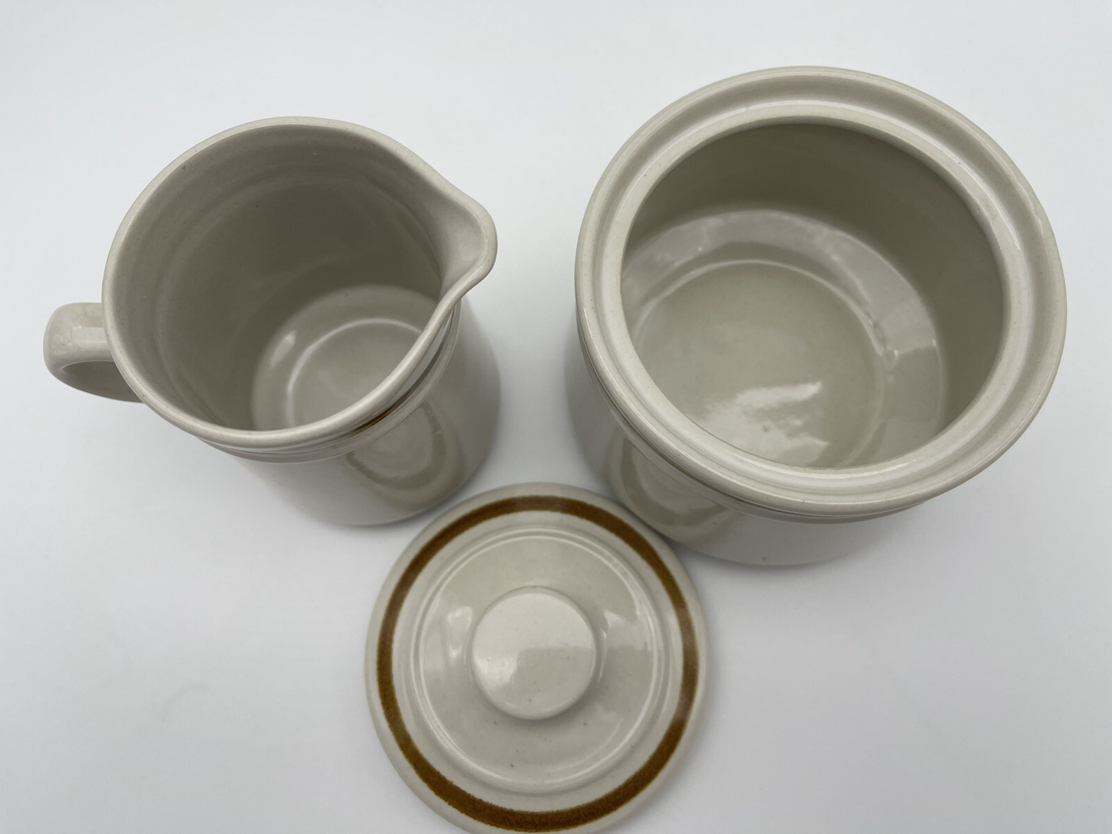 Vintage Design Four Stoneware 1518 Dale Japan Creamer and Sugar Bowl.
