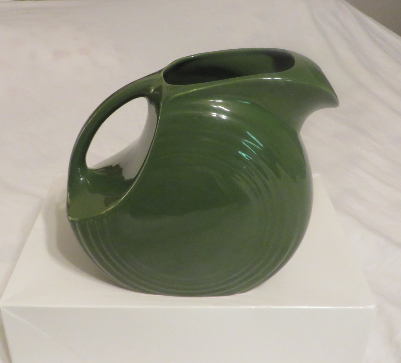 Vintage Fiesta 1950’s *FOREST/DARK GREEN* Disk Water Pitcher