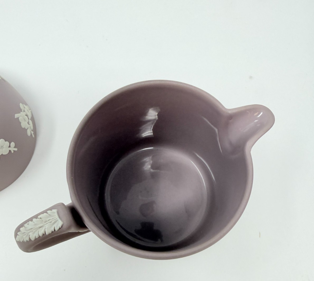 Wedgwood Lilac Jasperware Creamer And Open Sugar Bowl