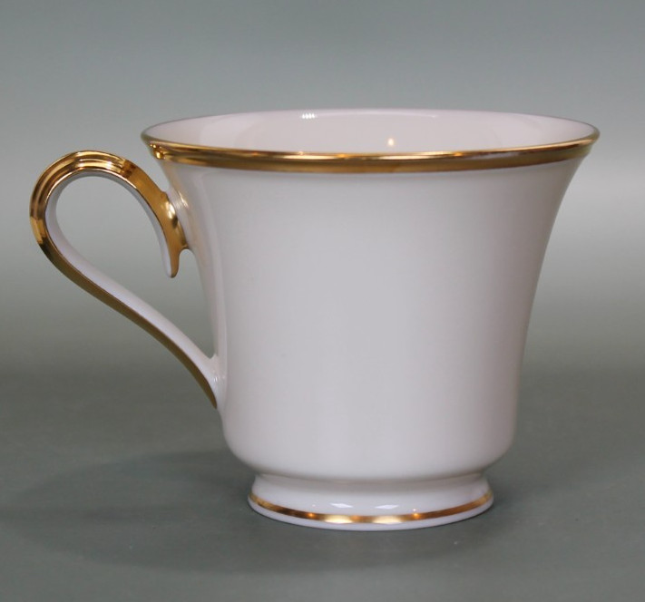 Lenox – Eternal – Footed Cup & Saucer Set – TWO – 2 – USA – Gold Trim