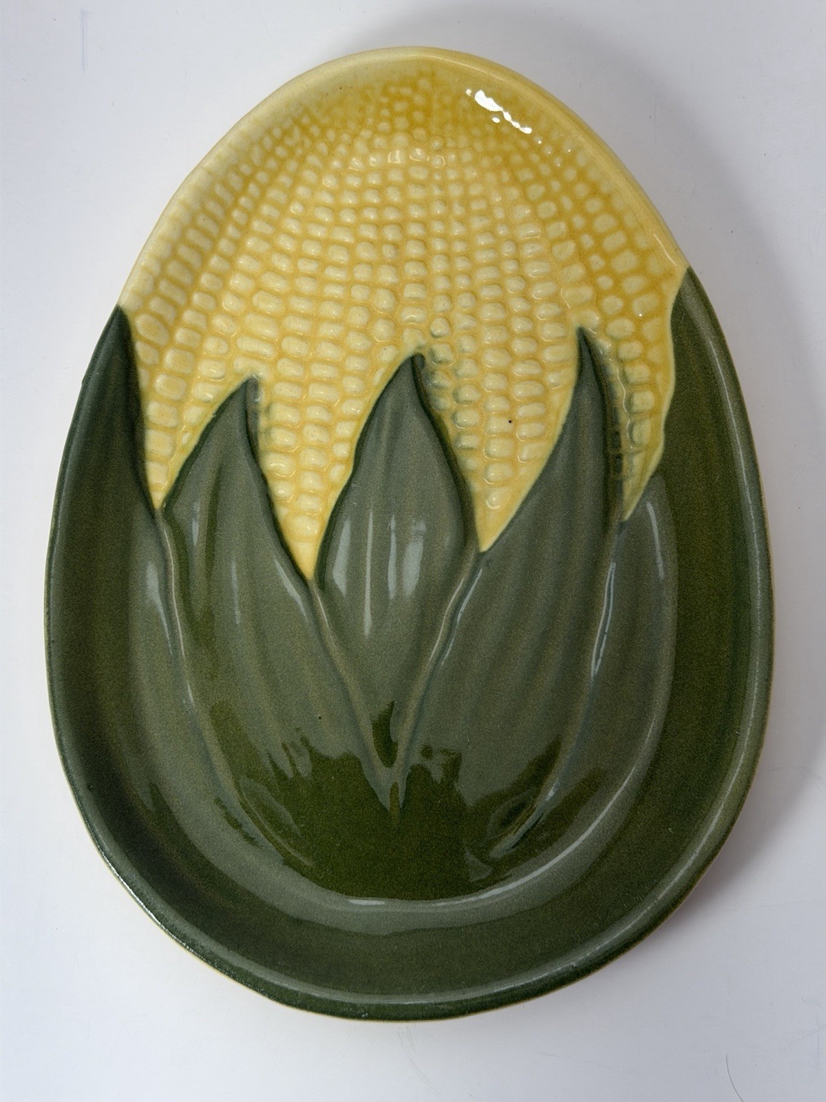 Set Of (4) Vintage Shawnee Pottery Corn Dish 93 Salad Plates Oval Oven-proof