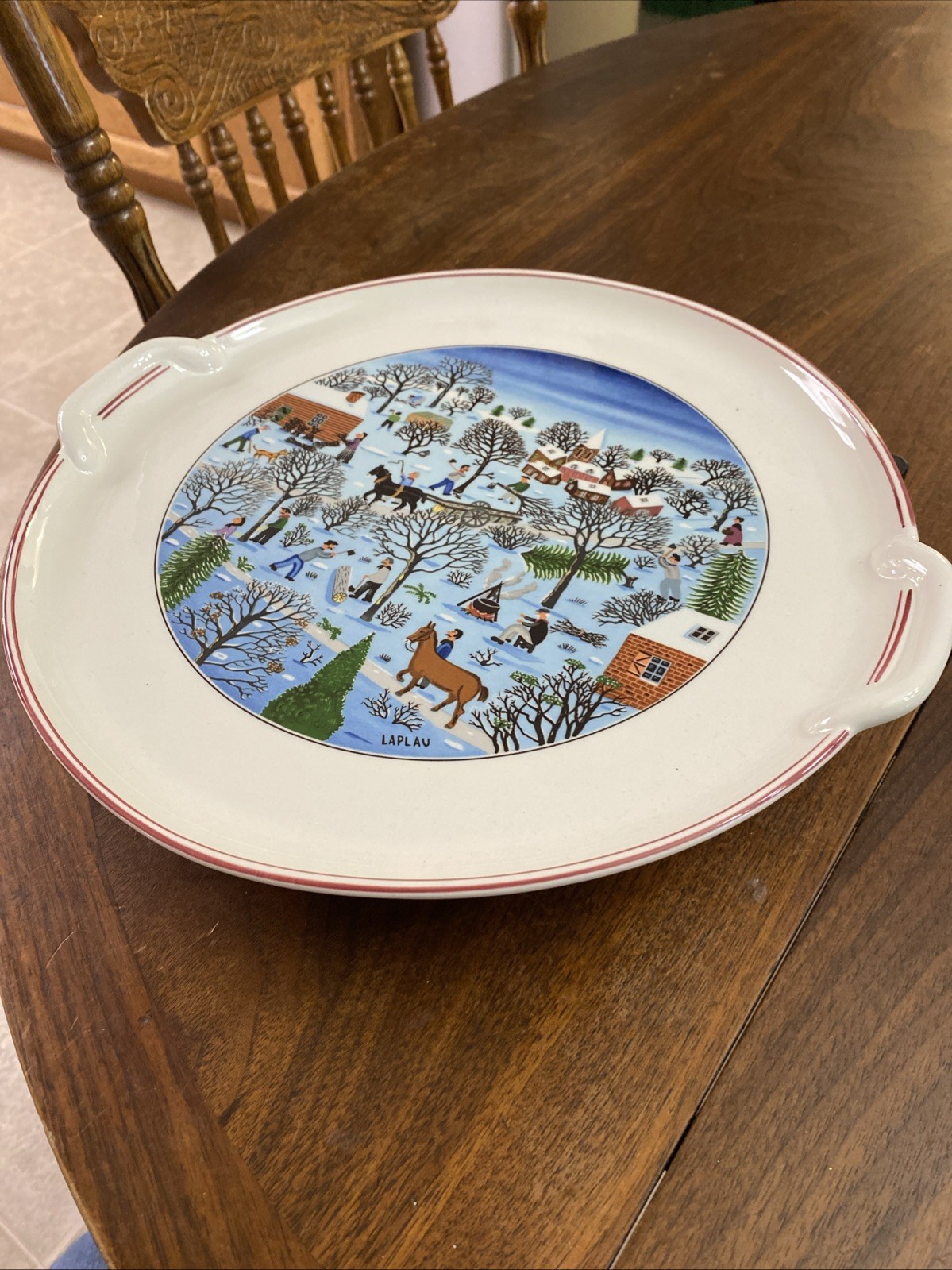Excellent Villeroy & Boch Naif Christmas Serving Platter 12″ Laplau Round