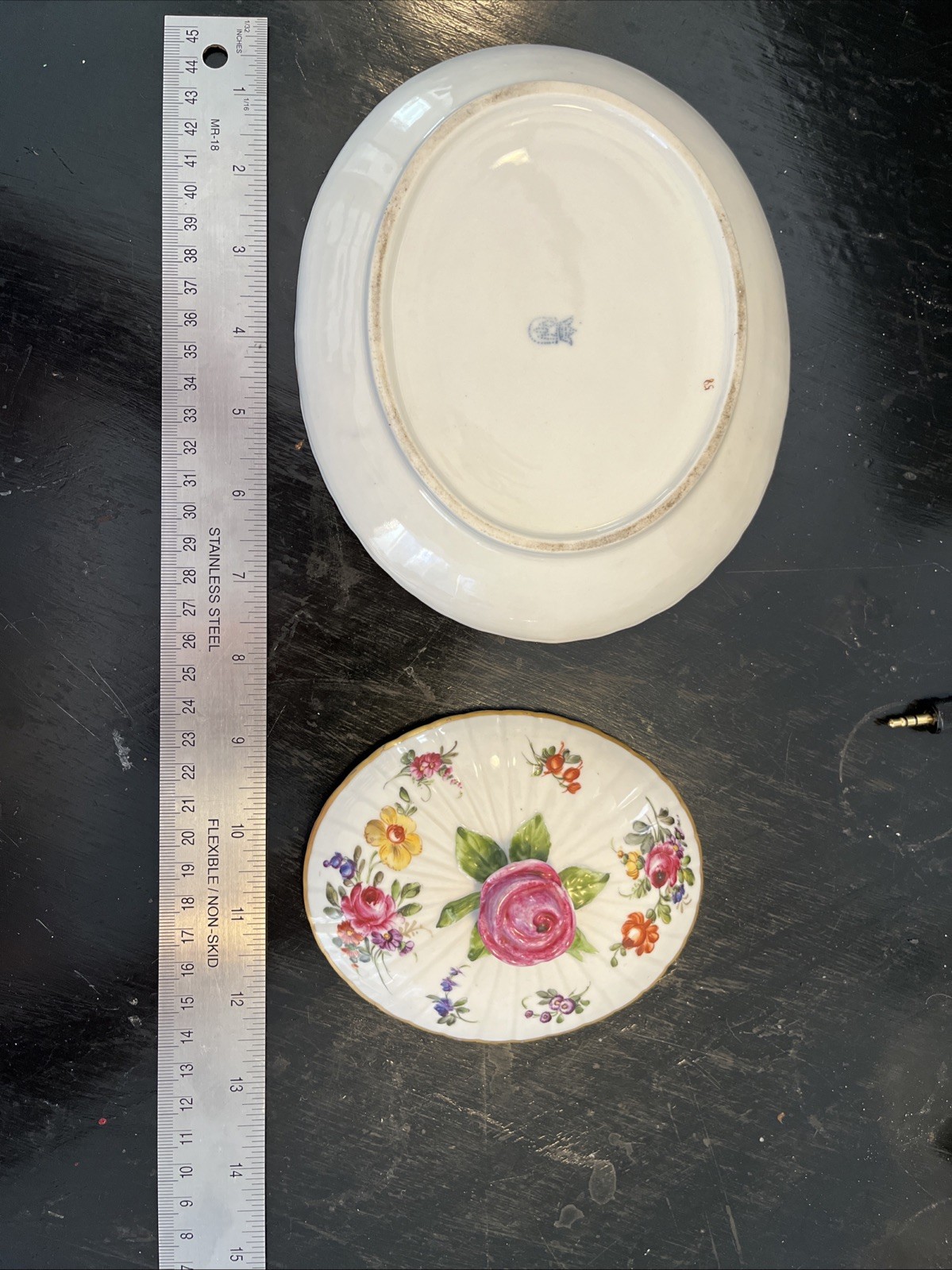 Antique Schierholz (Plaue) Handle Lidded Box with Saucer – Circa 1905 Two Piece