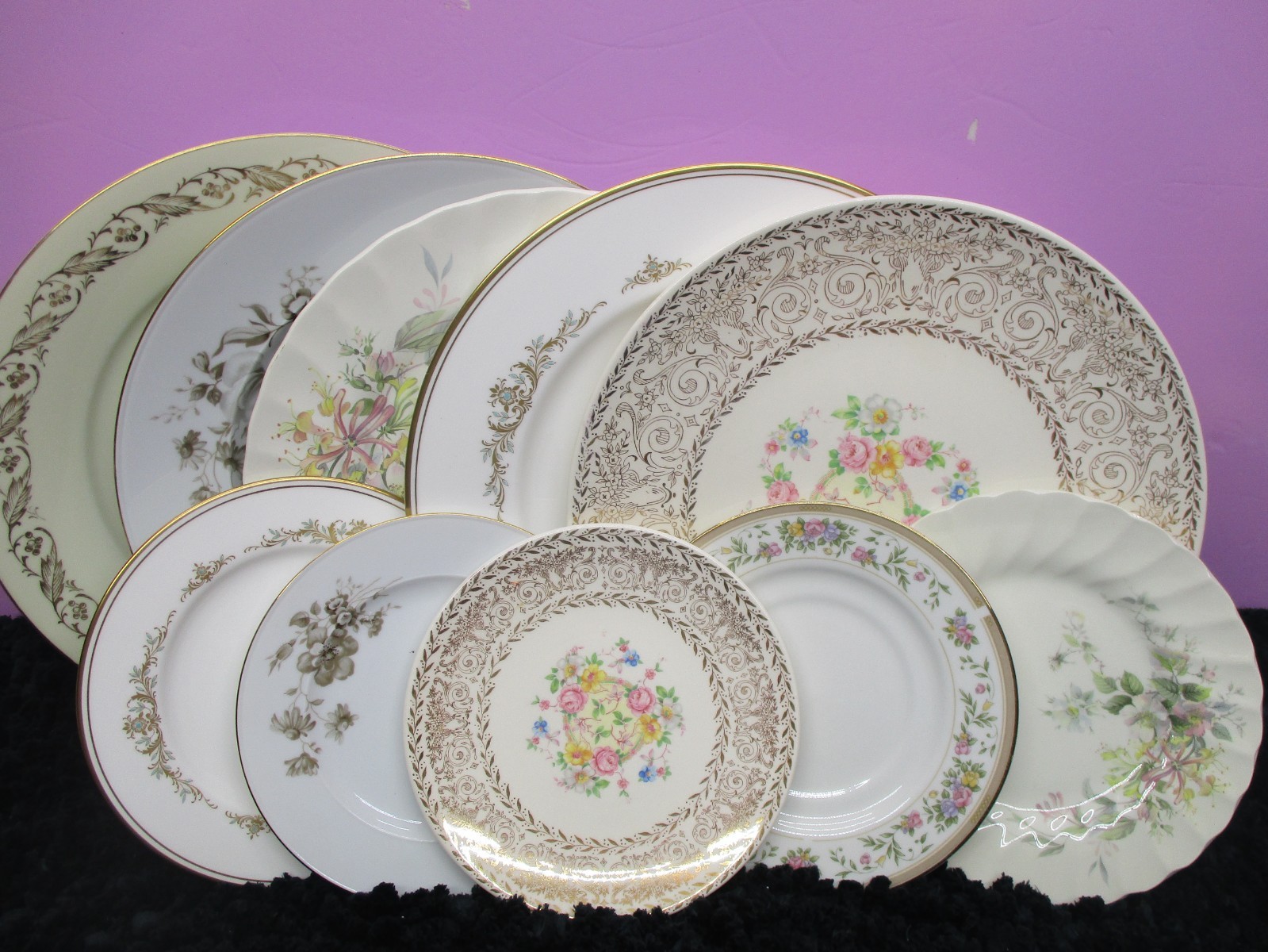 Vtg Mismatched China 5~Dinner Plates~5 Bread~Set Of 10 England~Germany~Japan~USA